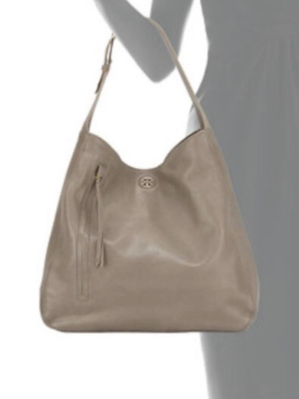 Tory Burch Taupe brody pebbled leather bag - Picture 2 of 6